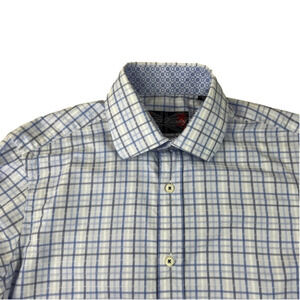 Men's English Laundry Blue Plaid Button Up Shirt